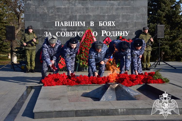 Росгвардия приняла участие в митинге, посвященном 83-й годовщине освобождения города Майкопа